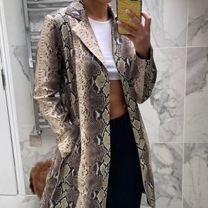 I.am.gia Brandy snakeskin print trench coat